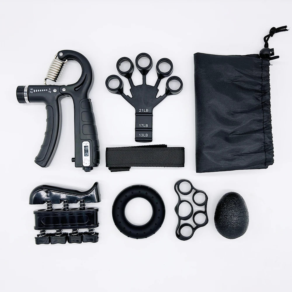 Fitzoraz® Hand Grip Strengthener Kit – Countable Grip Trainer for Wrist, Finger & Forearm