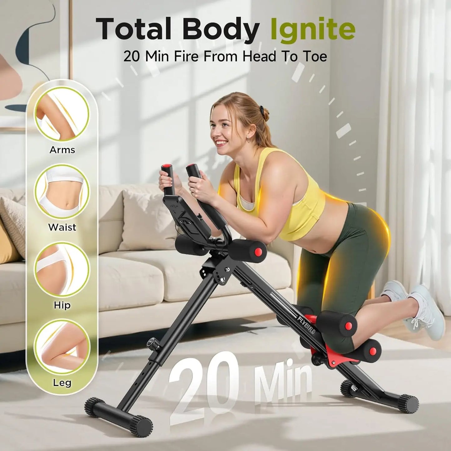 Fitzoraz® Adjustable Ab & Core Training Machine – Full Body Home Gym