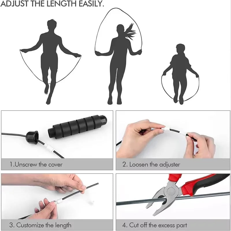 Fitzoraz® Speed Jump Rope – Adjustable Steel Wire with Ball Bearing